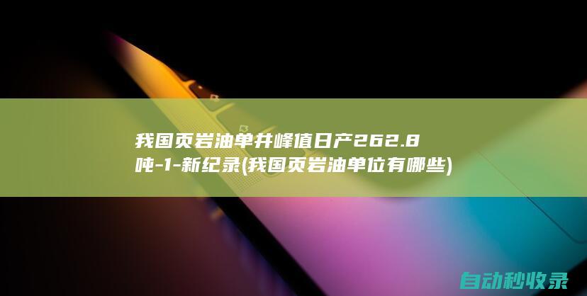 我国页岩油单井峰值日产262.8吨-1-新纪录 (我国页岩油单位有哪些)